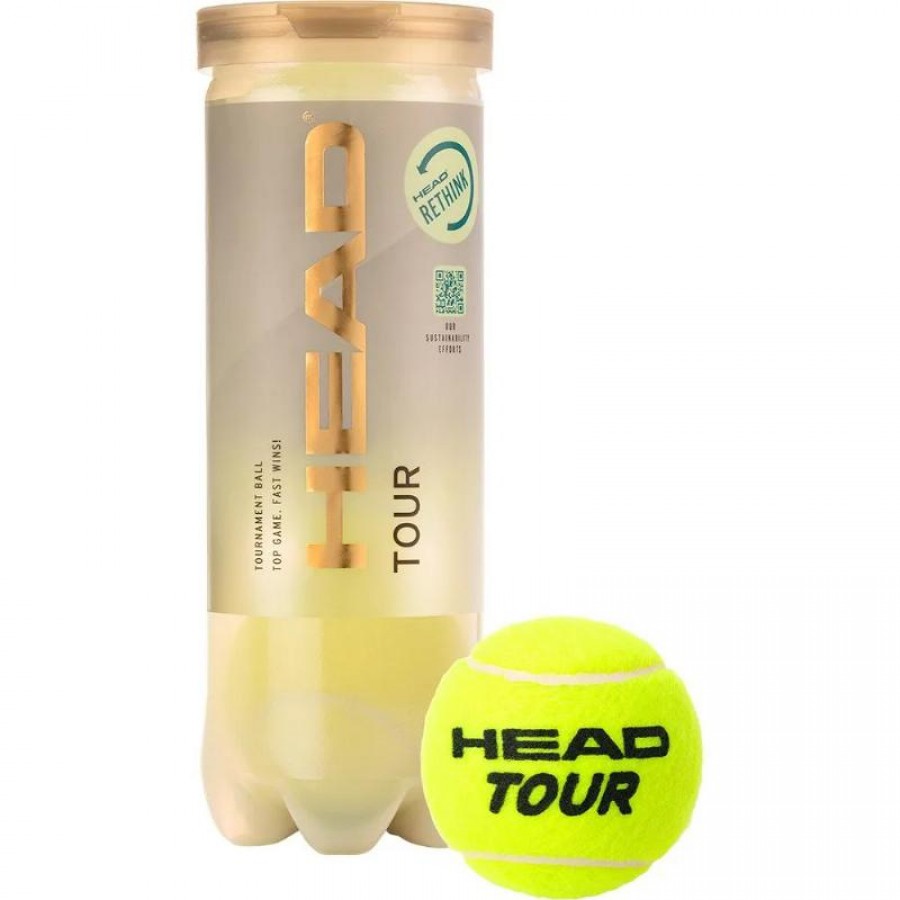 Bote de 3 Pelotas Head Tour Tennis  Oferta + Barato