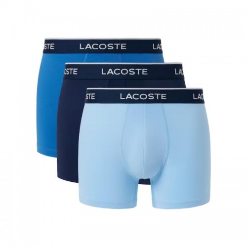 Boxers Lacoste en microfibre bleu marine 3 unités