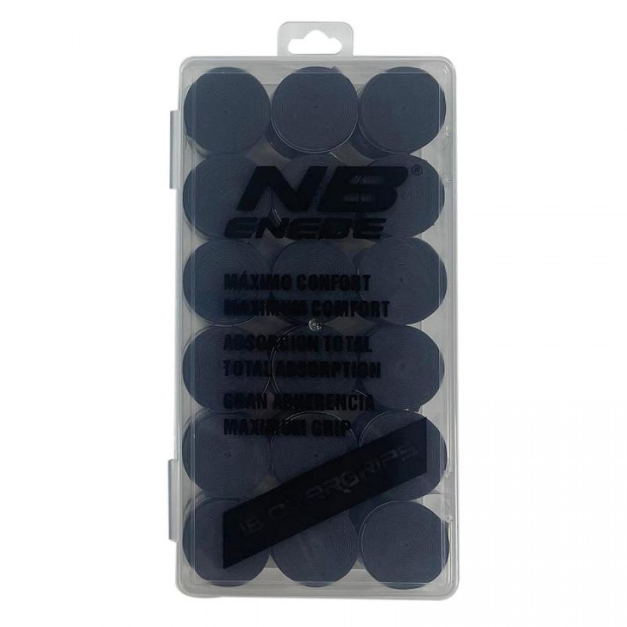 Enebe Box 18 Overgrips Plain Black  Offer + Cheap
