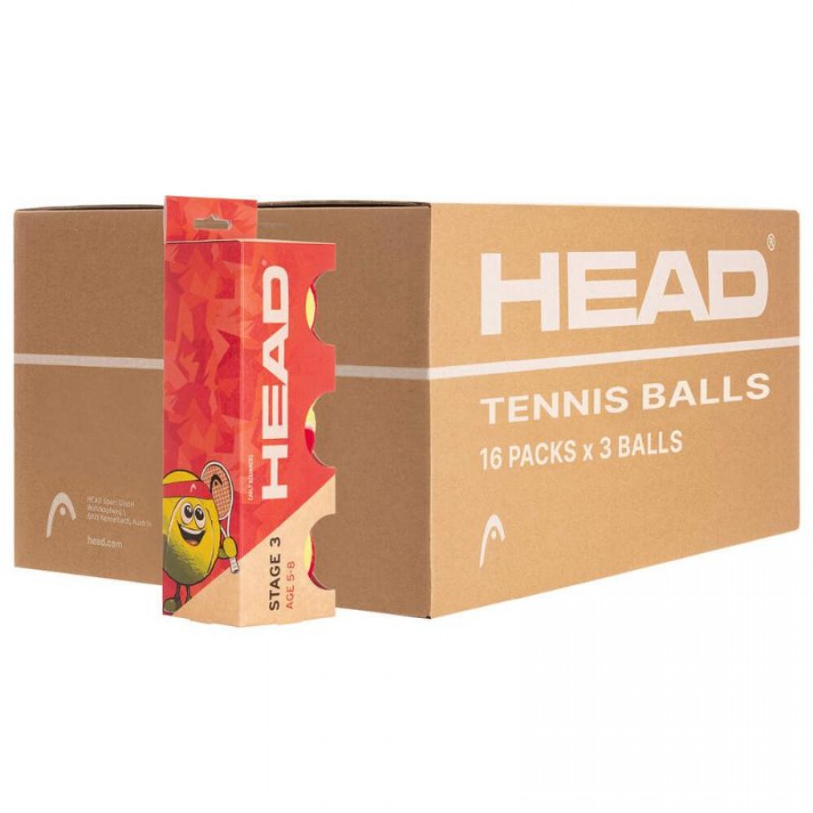 Cajon 48 Pelotas - 16 Botes de 3 uds - Head Étape 3 Rojo PADELPOINT Cajon 48 Pelotas - 16 Botes de 3 uds - Head Étape 3 Rojo