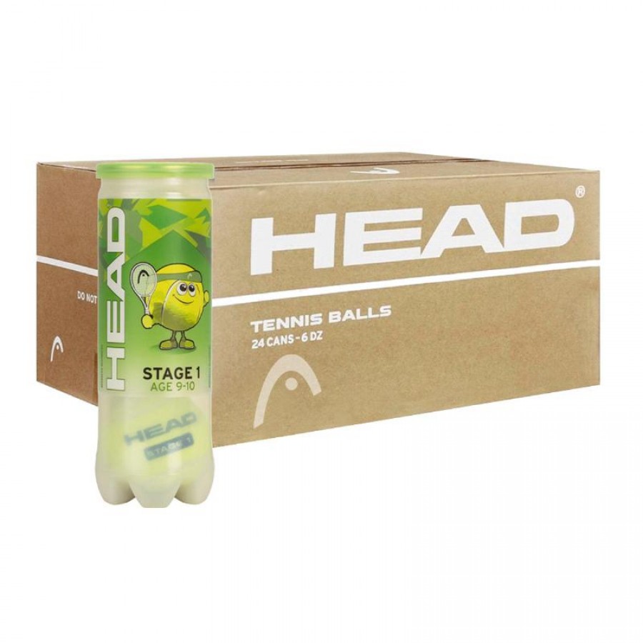 Cajon 72 Pelotas - 24 Botes de 3 uds - Head Stage 1 Verde  Oferta + Barato