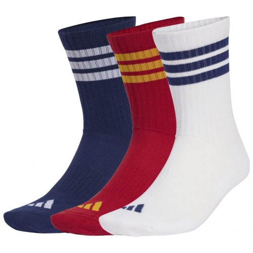 Calcetines Adidas Essentials Pillowed Crew Azul Rojo Blanco 3 Pares