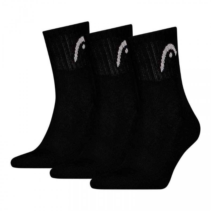 Calcetines Head All Sports Short Crew Negro 3 Pares  Offer + Cheap