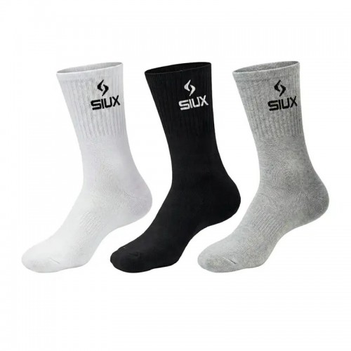 Siux Basic 26 Chaussettes à tige haute noires gris blanc 3 paires