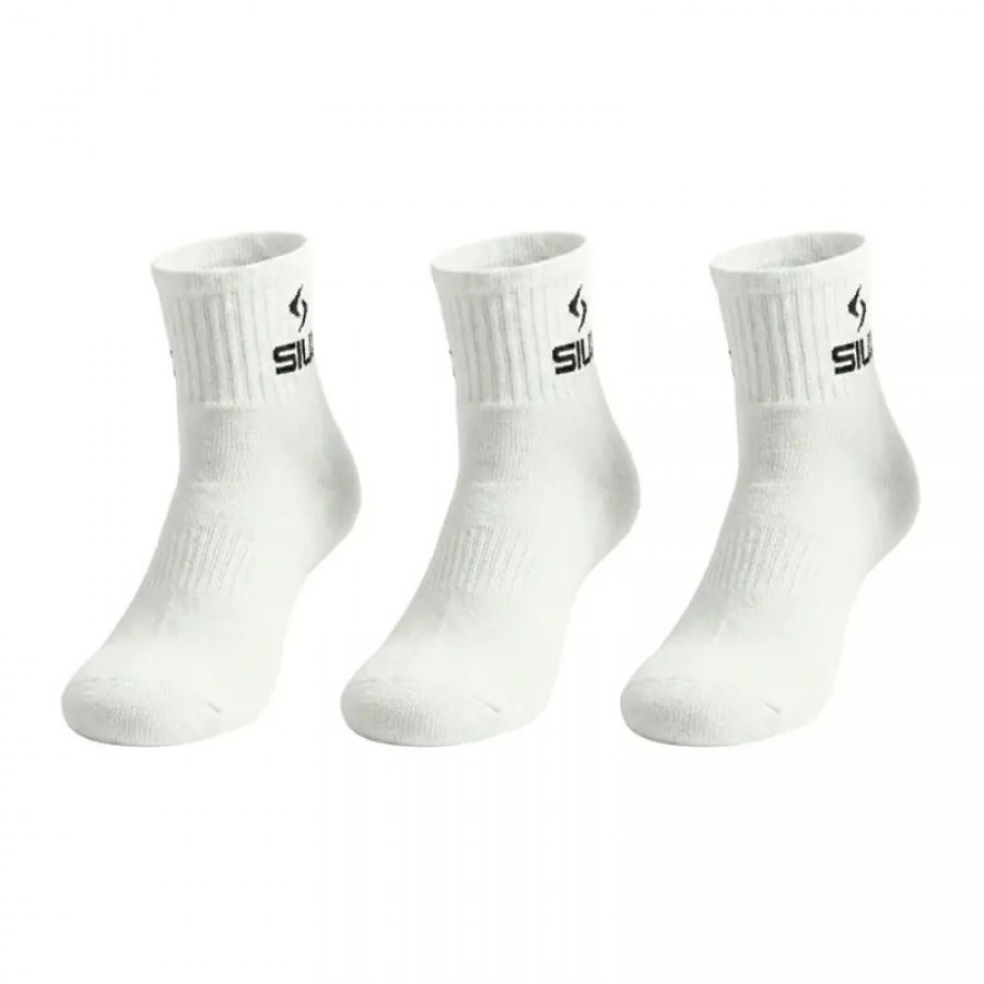 Siux Basic 26 Chaussettes mi-mollet, blancs 3 paires