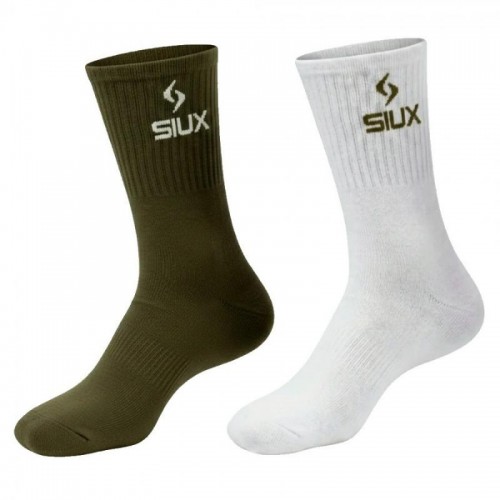 Chaussettes Siux Groove à tige haute vertes blanches 2 paires