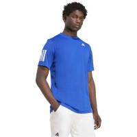 Adidas Club 3 Stripes Bleu Royal Blanc T-Shirt  Offre - Pas cher
