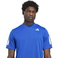Adidas Club 3 Stripes Bleu Royal Blanc T-Shirt  Offre - Pas cher