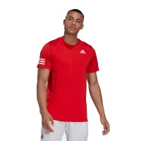 Camiseta Adidas Club 3 Listras Vermelhas
