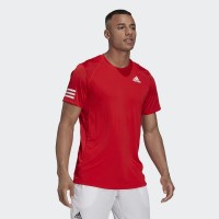 Camiseta Adidas Club 3 Listras Vermelhas
