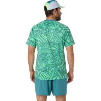 Camiseta Asics Padel Court Imprimé SS Top Verde Pino