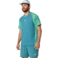Camiseta Asics Padel Court Imprimé SS Top Verde Pino