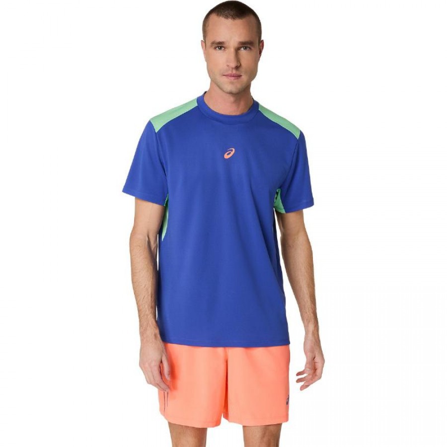 Camiseta Asics Padel Court SS Top Cobalt Blue Mint  Oferta + Barato
