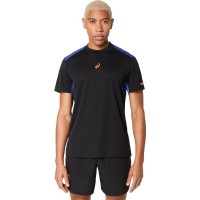 Camiseta Asics Padel Court SS Top Preto Azul Cobalto  Oferta + Barato
