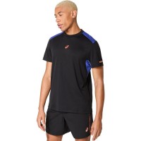 Camiseta Asics Padel Court SS Top Preto Azul Cobalto  Oferta + Barato