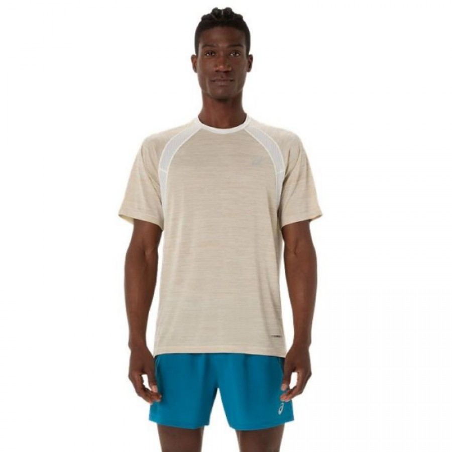 Camiseta Asics Road SS Top Crema
