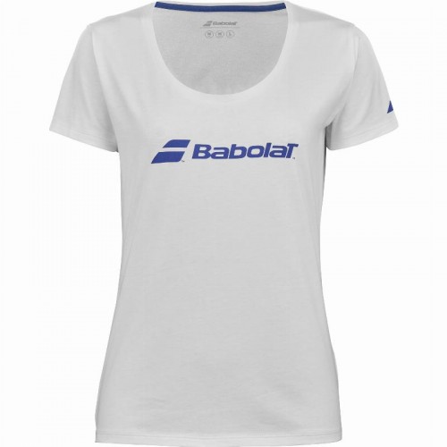 Camiseta Babolat Exercise Blanco Azul Junior