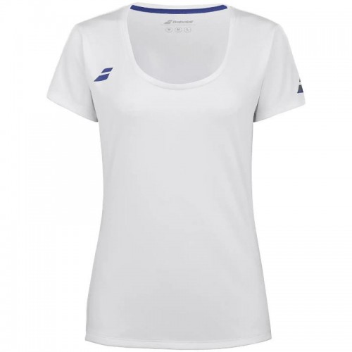 Camiseta Babolat Play Capsleeve Blanco Azul Junior