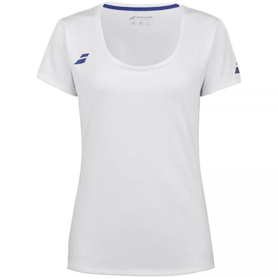 Camiseta Babolat Play Capsleeve Blanco Azul Junior