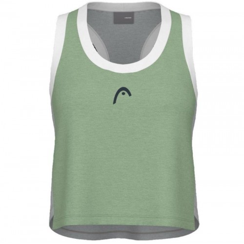 Camiseta Head Play Crop Top Verde Gris Mujer