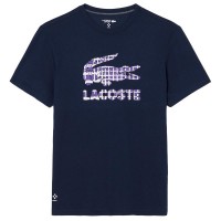Camiseta de tênis Lacoste Daniil Medvedev azul marinho  Oferta + Barato