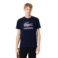 Camiseta de tênis Lacoste Daniil Medvedev azul marinho  Oferta + Barato