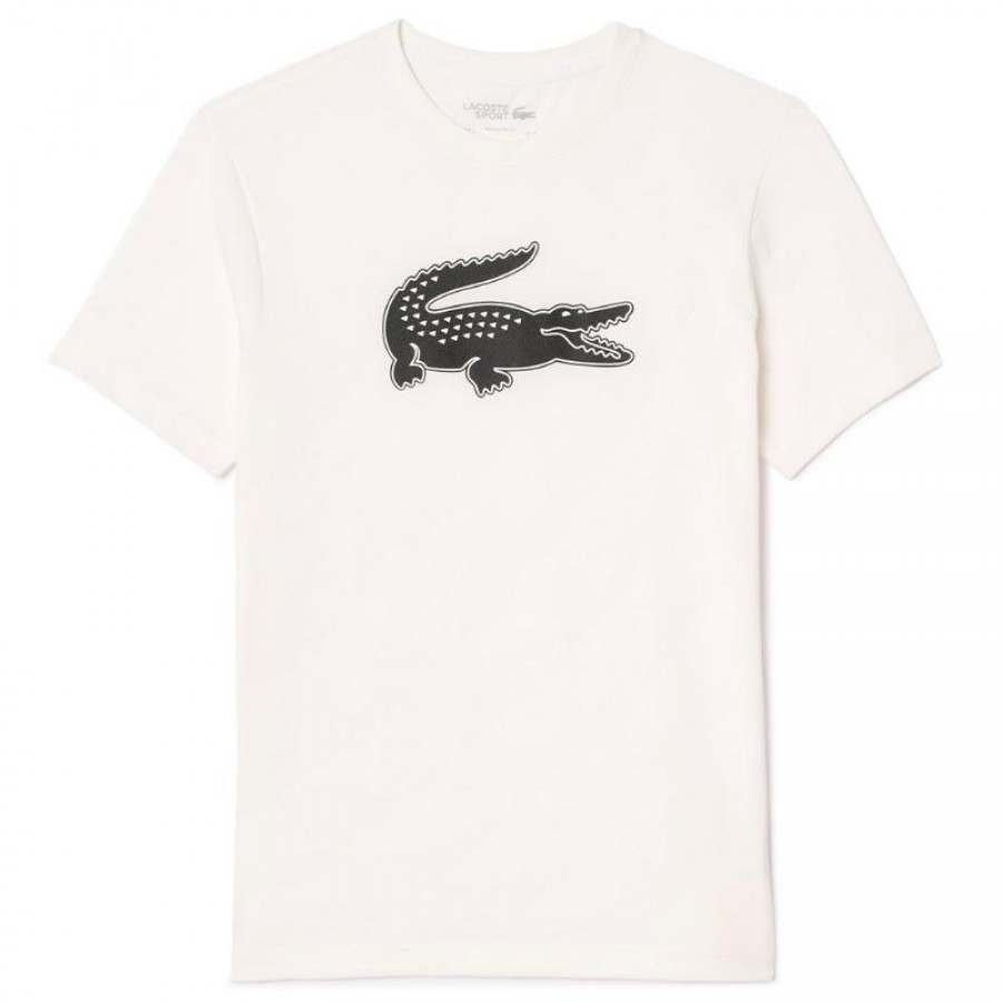 Lacoste Sport T-Shirt White Black  Offer + Cheap