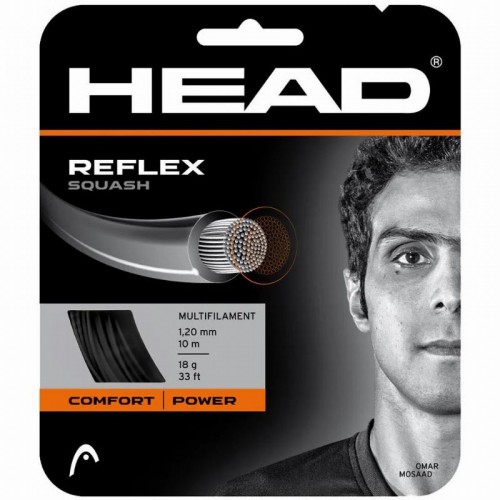 Cordaje Squash 10m Head Reflex 1,20mm Negro