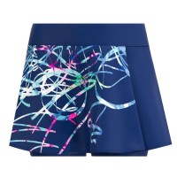 Falda Bidi Badu Decoração Estampada Ondulada Azul Oscuro