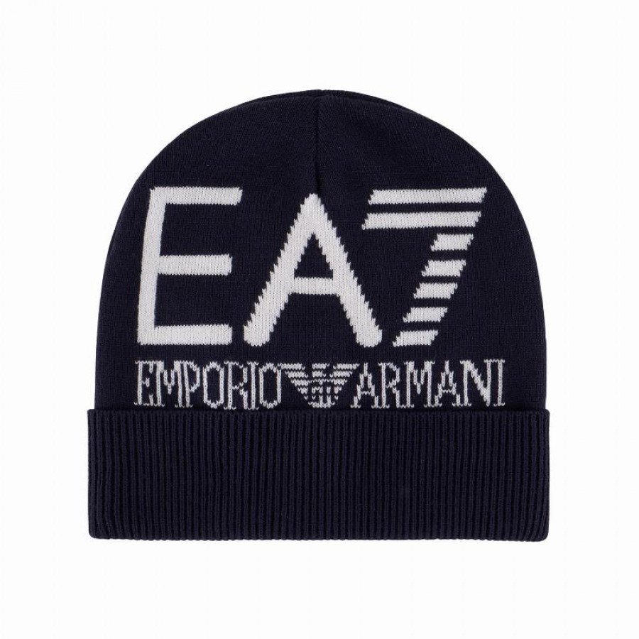 Gorro Armani EA7 Beanie Azul Armani Blanco