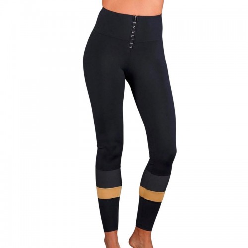 Mallas Endless Zip Negro Oro
