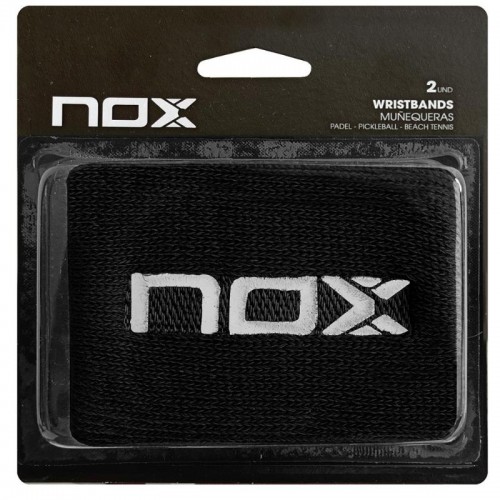Muñequera Nox Negra Logo Blanco 2 Unidades