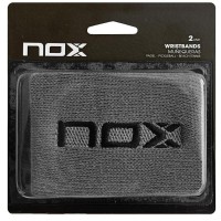 Munequeras Nox Gris Logo Negro 2 Unidades  Oferta + Barato