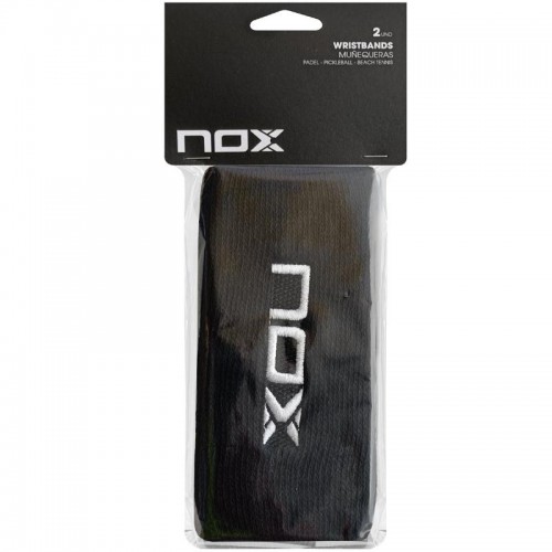 Munequeras Nox Largas Negro Logo Blanco 2 Unidades
