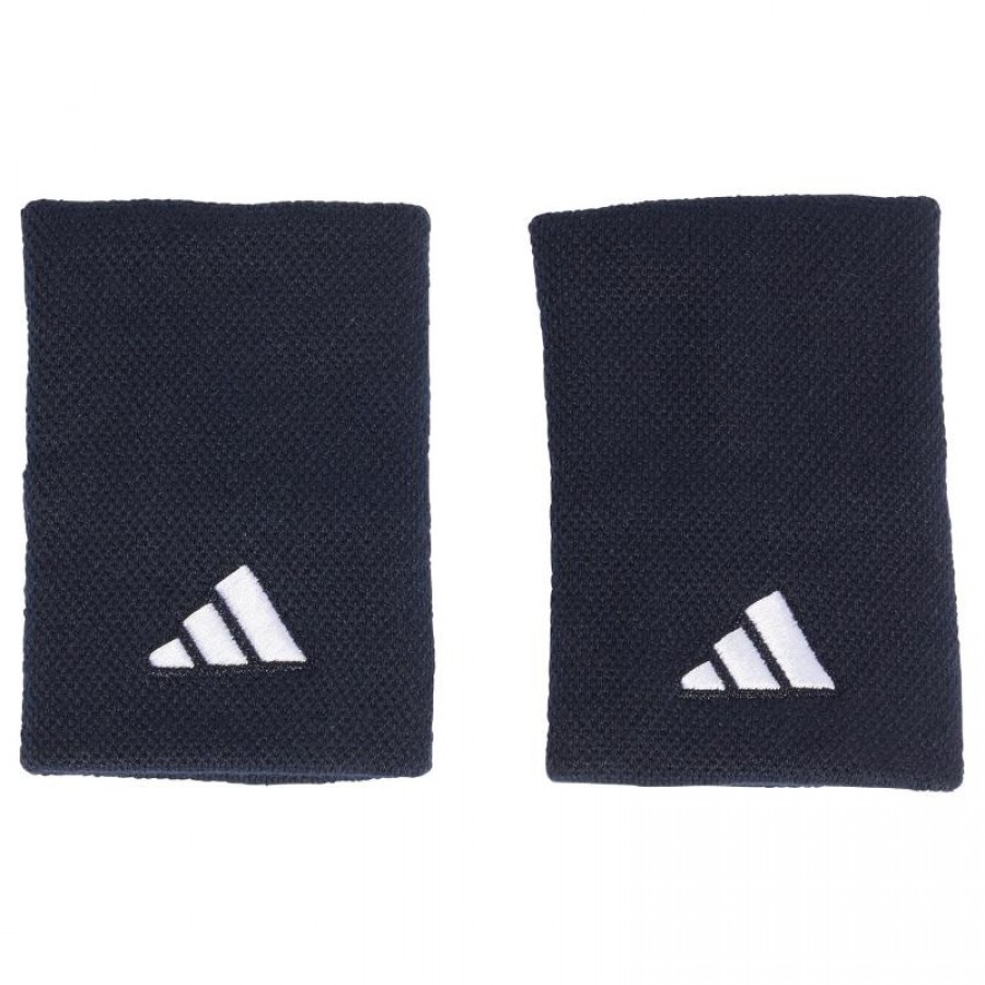 Adidas Dark Blue White Large Wristbands 2 Units