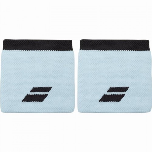 Babolat Logo Light Blue Black Wristbands 2 Units