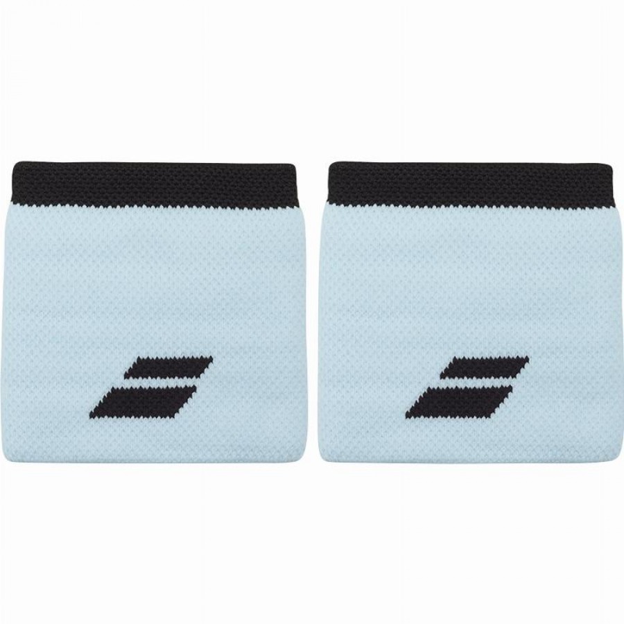Babolat Logo Light Blue Black Wristbands 2 Units