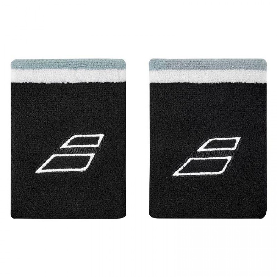 Babolat Terry Jumbo Black White Wristbands 2 Units