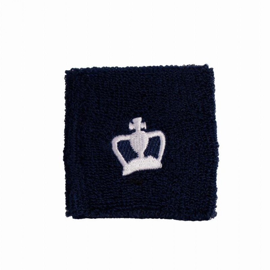 Black Crown Short Navy Blue White Wristbands 2 Units
