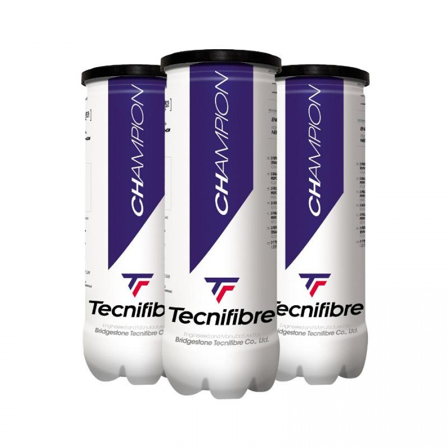 Pacote de 3 Cartuchos de Bola Campeões Tecnifibre PADELPOINT Pacote de 3 Cartuchos de Bola Campeões Tecnifibre