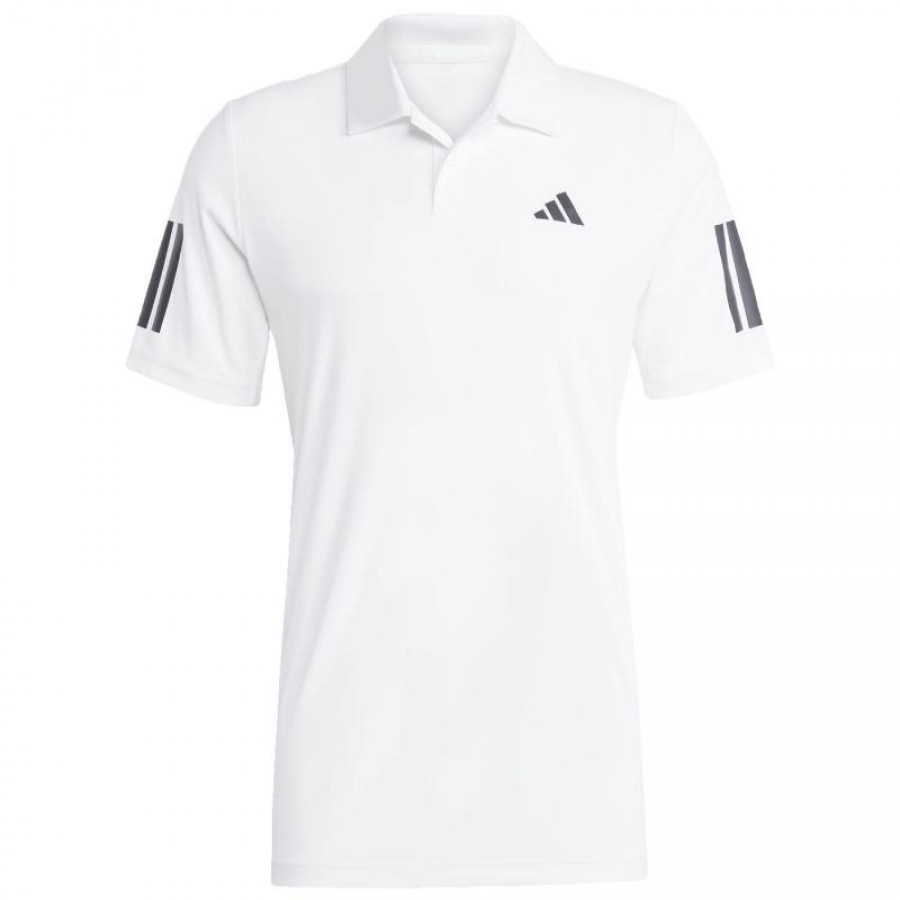 Polo Adidas Club 3 Stripes Blanco Negro