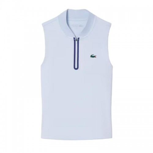 Polo Lacoste Azul Claro Mulher Sem Mangas Ultra Seca