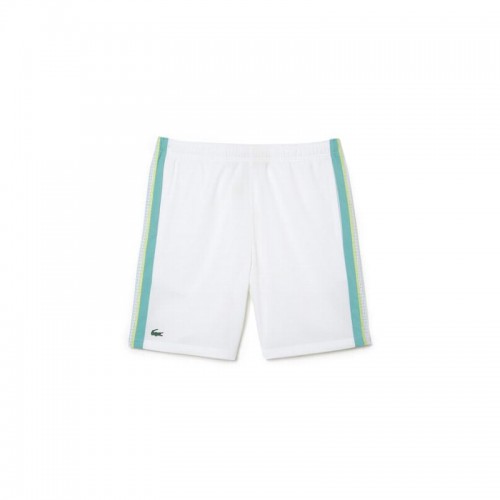 Short Lacoste Recycled Polyester White Green