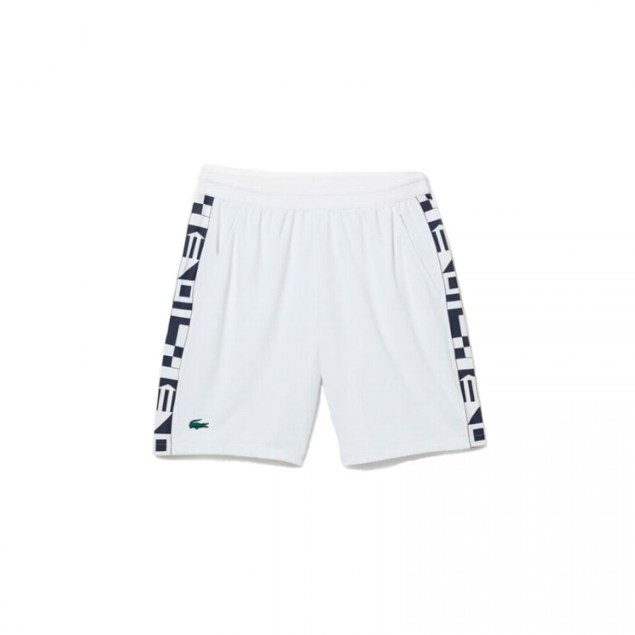 Short Lacoste Sport Blanco Estampado  Offer + Cheap
