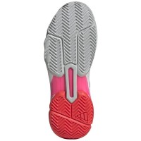 Tênis Adidas CourtJam Control 3 Branco Prata Vermelho Feminino