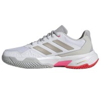 Tênis Adidas CourtJam Control 3 Branco Prata Vermelho Feminino