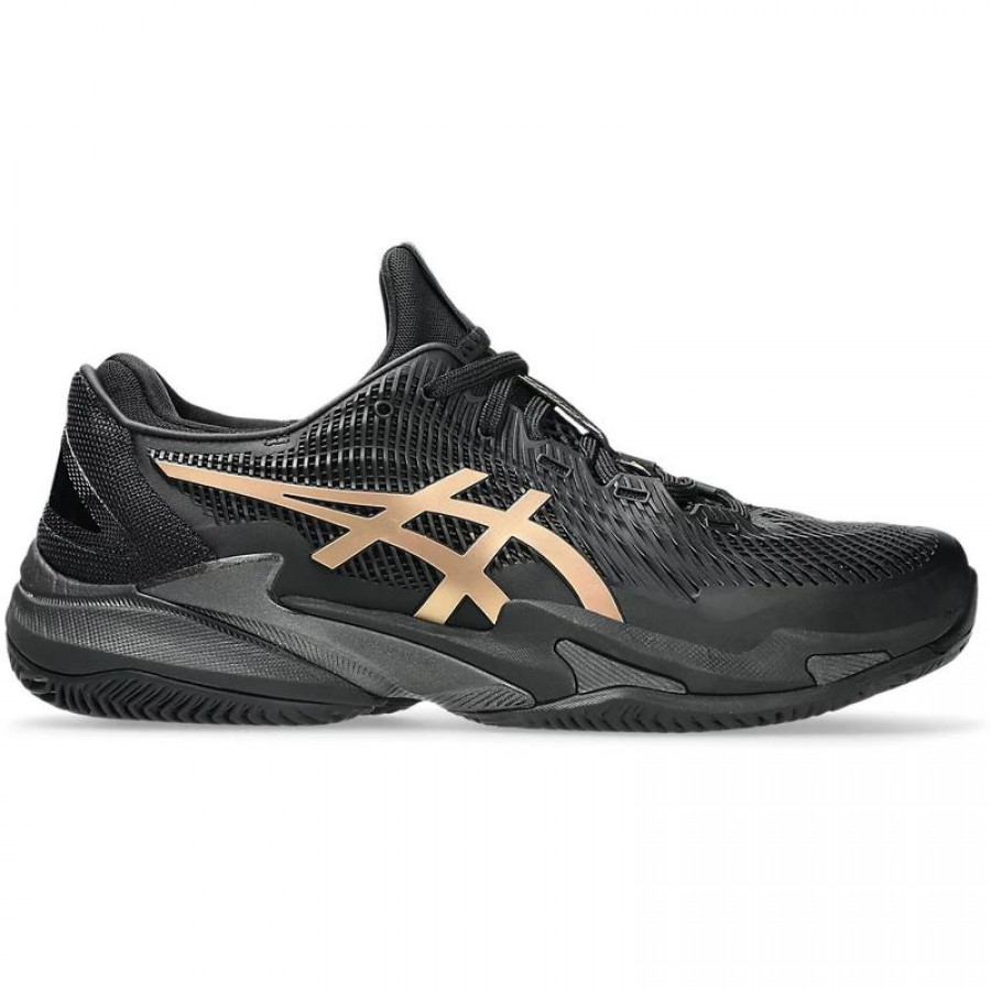 Zapatillas Asics Court FF 3 Novak Clay Night Energy Negro Oro  Oferta + Barato