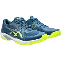 Baskets Asics Solution Swift FF 2 Bleu Terre Battue Mako Jaune  Offre - Pas cher