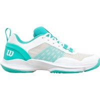 Baskets Femme Wilson Hurakn Pro V2 Blanc Turquoise  Offre - Pas cher
