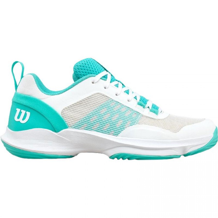 Baskets Femme Wilson Hurakn Pro V2 Blanc Turquoise  Offre - Pas cher